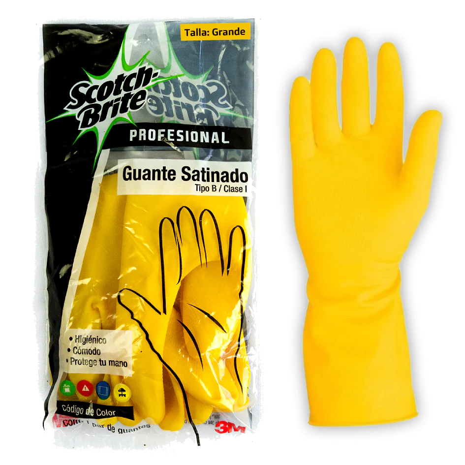 3M GUANTE SATINADO AMARILLO GRANDE 8-8 1/2 PAR (H)