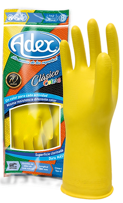 ADEX GUANTE COLORS AMARILLO No.8 PAR
