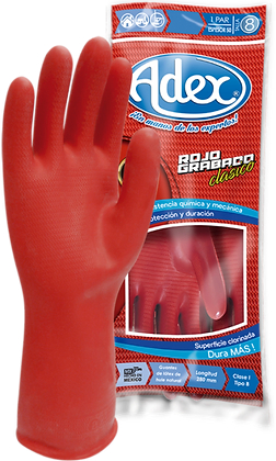 ADEX GUANTE ROJO GRABADO N.7 PAR