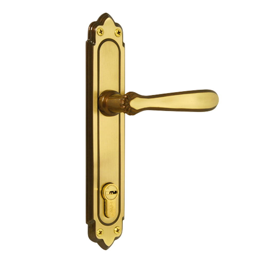 CERRADURA BARCELONA TESA RB100 ENTRADA MANIJA-JALADERA DERECHA LATÓN PULIDO LLAVE-LLAVE (MX87802)