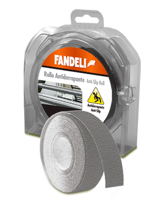 CINTA ANTIDERRAPANTE FANDELI GRIS P/EXTERIORES 1"X6M (72270)