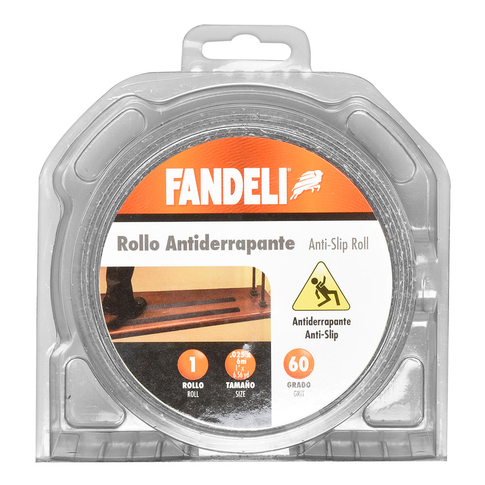 CINTA ANTIDERRAPANTE FANDELI NEGRO P/INTERIORES 1"X6M (26255)