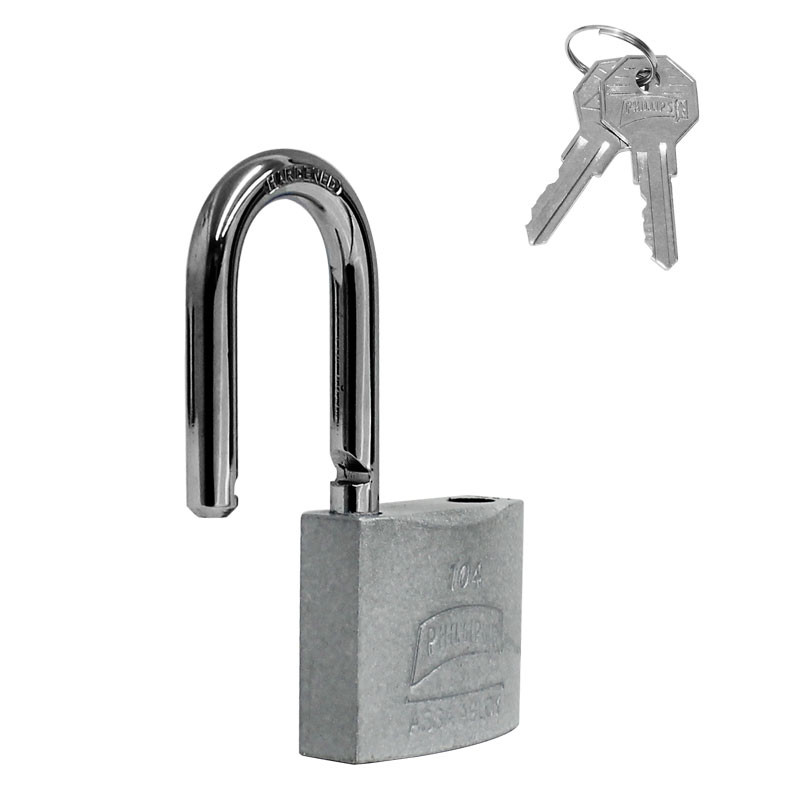 CANDADO PHILLIPS 104 GANCHO LARGO HIERRO (MX3407)(H)