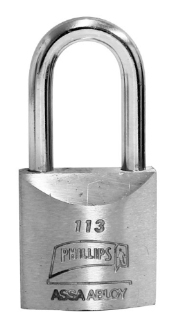 CANDADO PHILLIPS 113 GANCHO LARGO METÁLICO (MX125)(H)