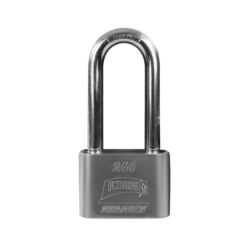 CANDADO ACERO PHILLIPS 260 GANCHO LARGO BLISTER (MX3001)(H)