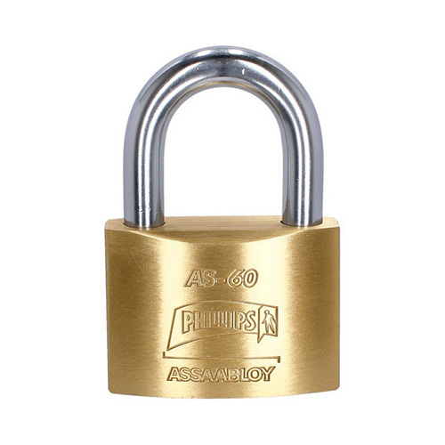 CANDADO PHILLIPS AS- 60 LLAVE-PUNTOS LATÓN (MX1264)(H)
