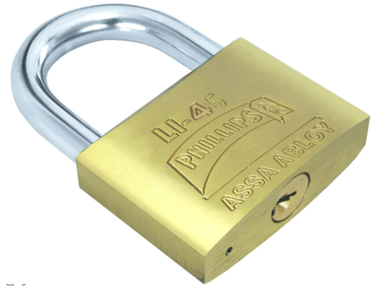 CANDADO PHILLIPS LI-45 LATÓN MACIZO (MX1566)(H)