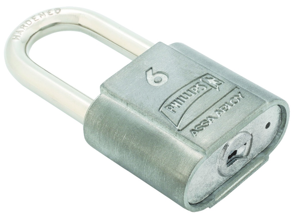 CANDADO PHILLIPS 6 GANCHO LARGO METÁLICO (MX1363)(H)