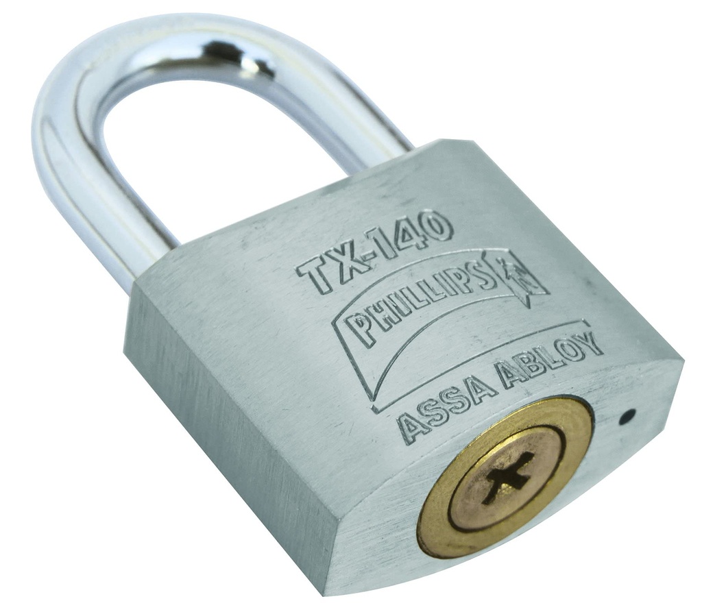 CANDADO PHILLIPS TX-140 LLAVE TETRA METÁLICO (MX2290)(H)