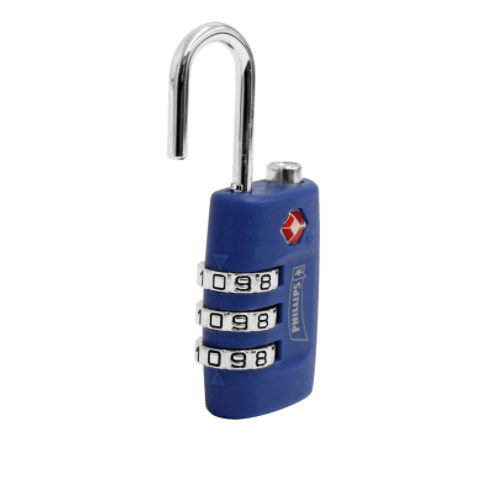 CANDADO COMBINACIÓN PHILLIPS TSAP3 AZUL PLÁSTICO (MX3464)(H)