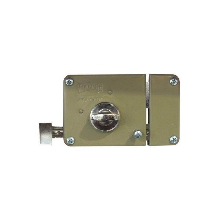 CERRADURA PHILLIPS 715 MARIPOSA CILINDRO INSTAFÁCIL DERECHA BEIGE SOBREPONER (MX4658) (H)