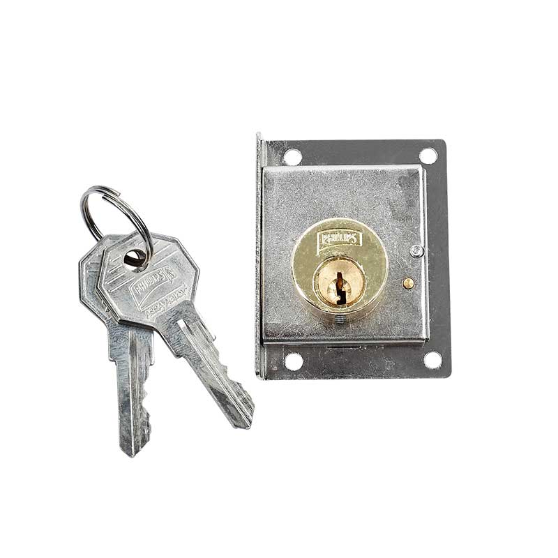 CERRADURA PHILLIPS 72 IZQUIERDA LATÓN P/PUERTA CORREDIZA MUEBLE (MX23)(H)