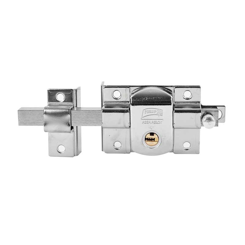 CERRADURA PHILLIPS AS-800 FIJA IZQUIERDA CROMO LLAVE DE PUNTOS SOBREPONER (MX5383)(H)