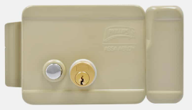 CERRADURA PHILLIPS 321 ELÉCTRICA DOBLE CILINDRO C/BOTÓN IZQUIERDA BEIGE (MX3419)(H)