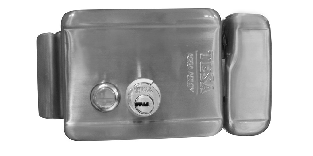 CERRADURA ELÉCTRICA TESA X86A C/BOTÓN DERECHA INOXIDABLE (MX85715) (H)