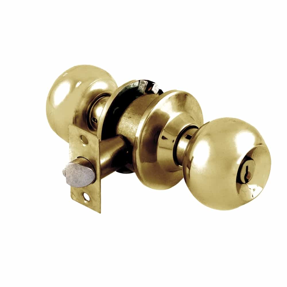 CERRADURA YALE ESFERA RECÁMARA LATÓN BRILLANTE (MX81189)
