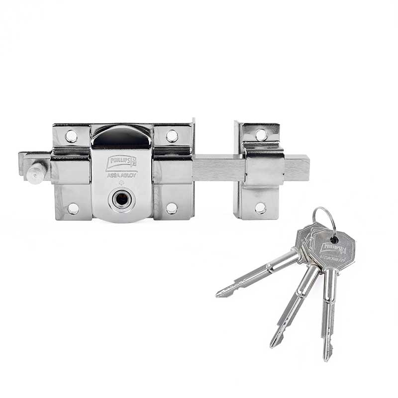 CERRADURA X-900 PHILLIPS IZQUIERDA CROMO TETRA LLAVE SOBREPONER (MX410)(H)