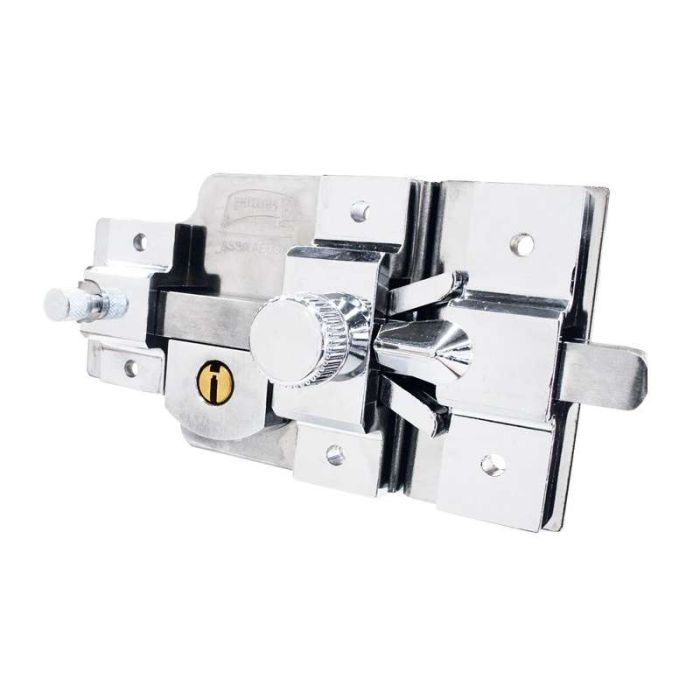 CERRADURA PHILLIPS AS-850 DERECHA CROMO LLAVE DE PUNTOS SOBREPONER (MX5437)(H)