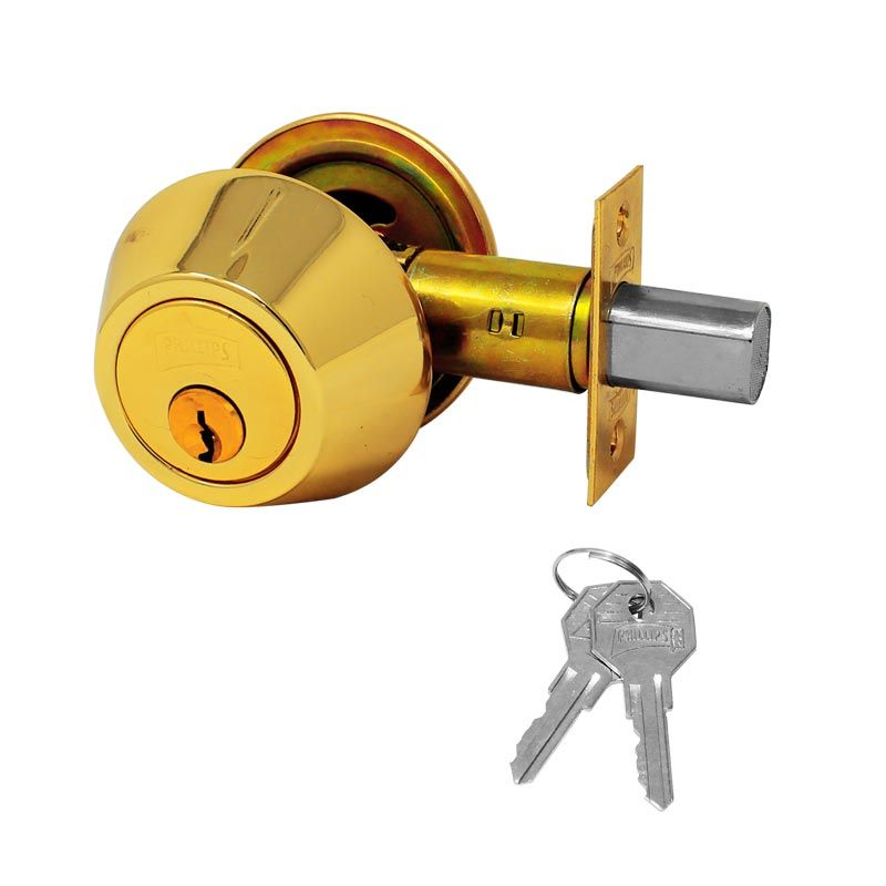 CERROJO PHILLIPS B262P LLAVE-LLAVE LATÓN BLISTER (MX81217)