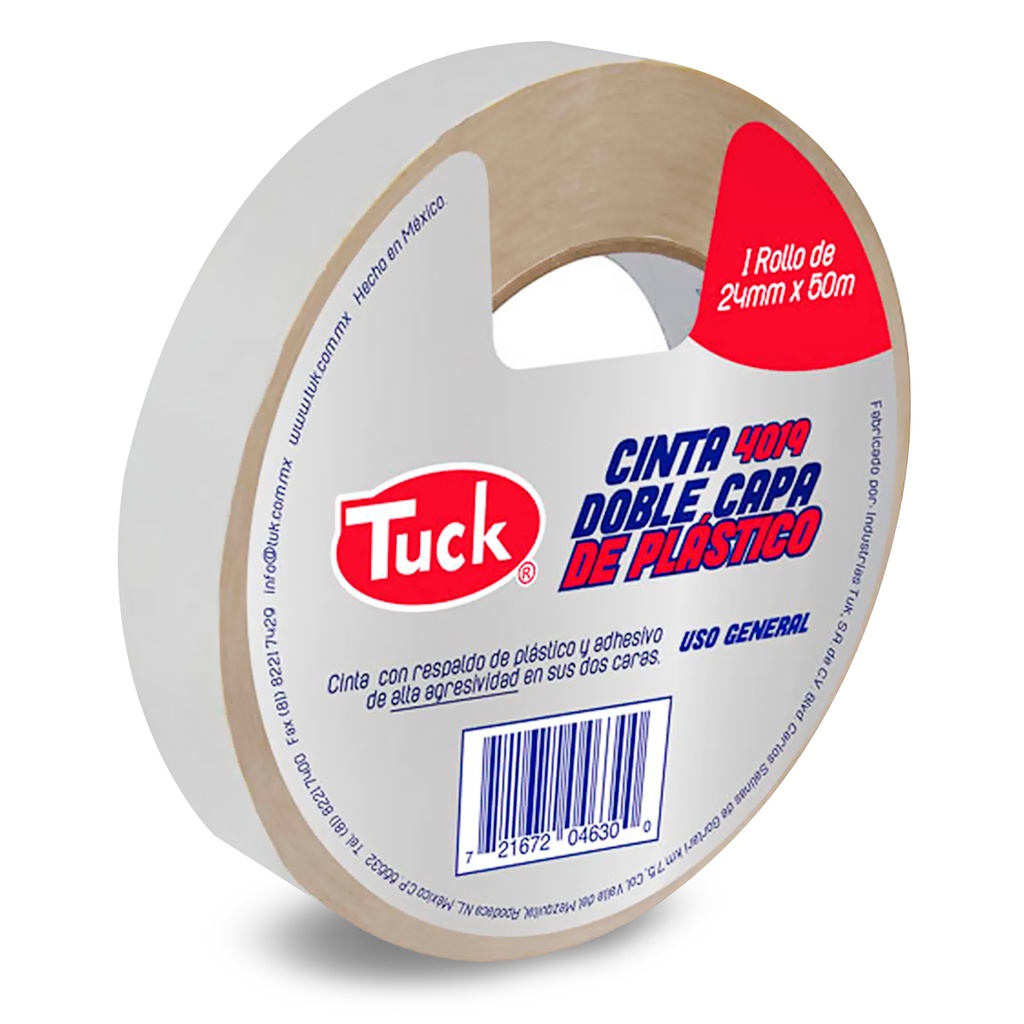 CINTA TUK DOBLE CAPA 4019 RESPALDO PLÁSTICO 24MM X 33M (421908)