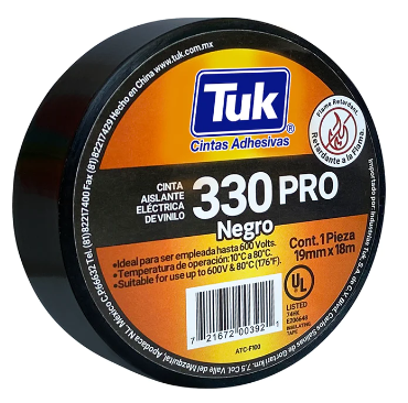 CINTA TUK AISLANTE VINIL 330 NEGRA 19MM X 18M (345320)(E)