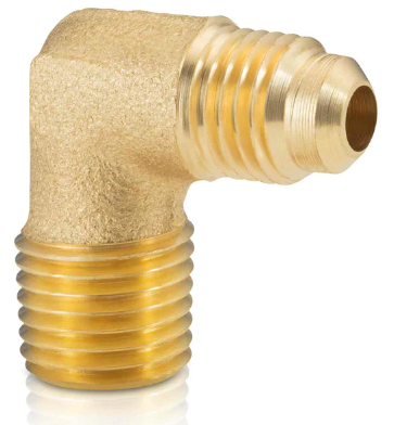 IUSA CODO TERMINAL 90° 1/2" x 3/8" LATÓN P/GAS (312040) (H)