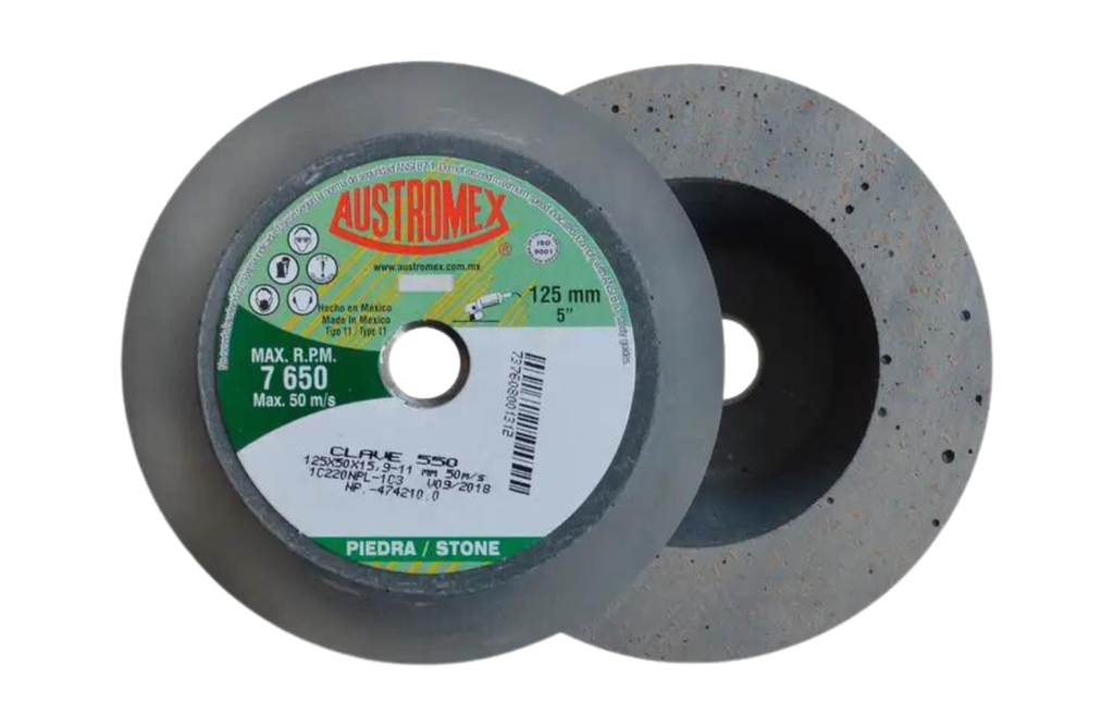 COPA ABRASIVA SHELLAC AUSTROMEX 5" P/PULIR PIEDRA GRANO 220 P/B&D (550)(H)