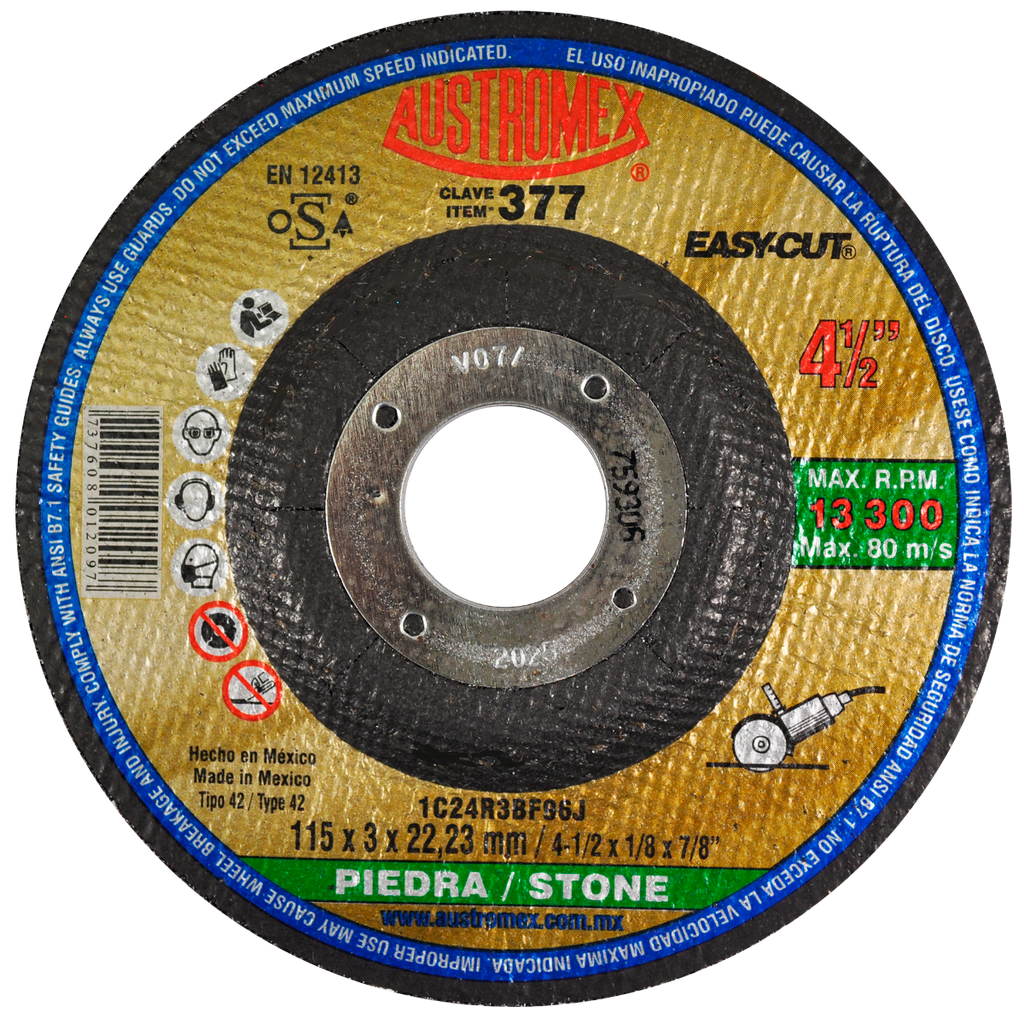 DISCO CAZUELA AUSTROMEX P/CORTE PIEDRA 4-1/2" (377)(H)