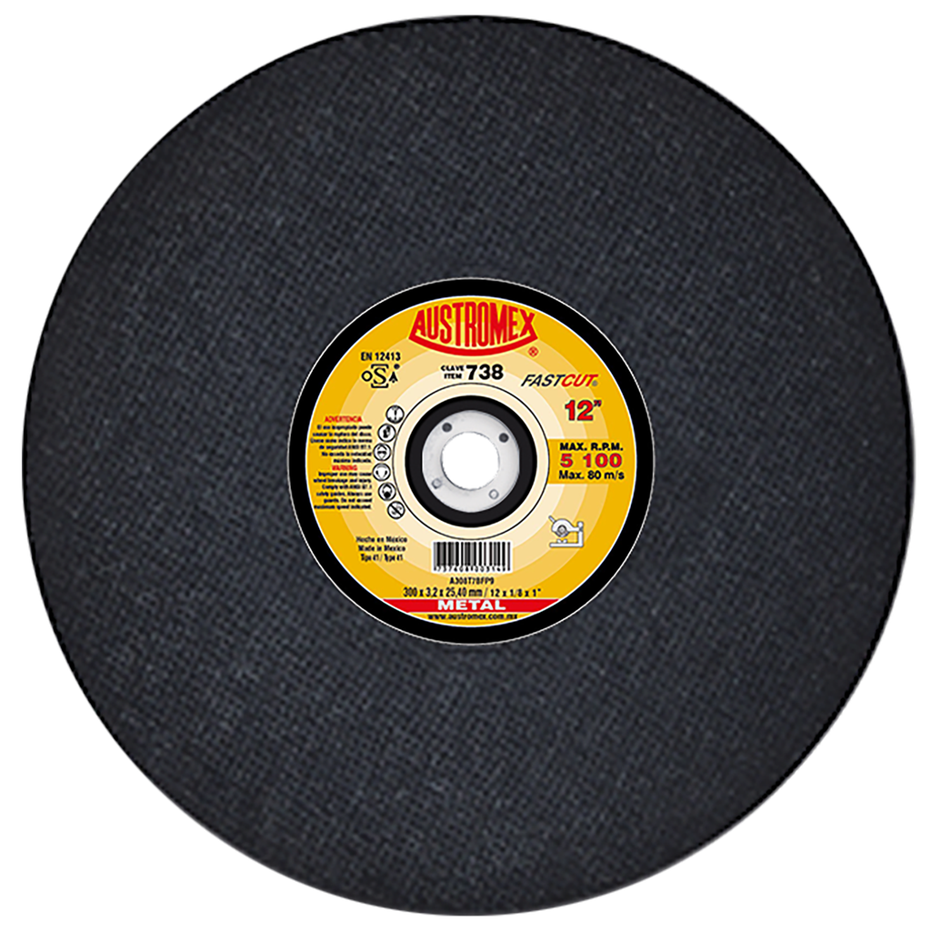 DISCO ESTACIONARIO AUSTROMEX P/CORTE METAL 12" (738)(H)