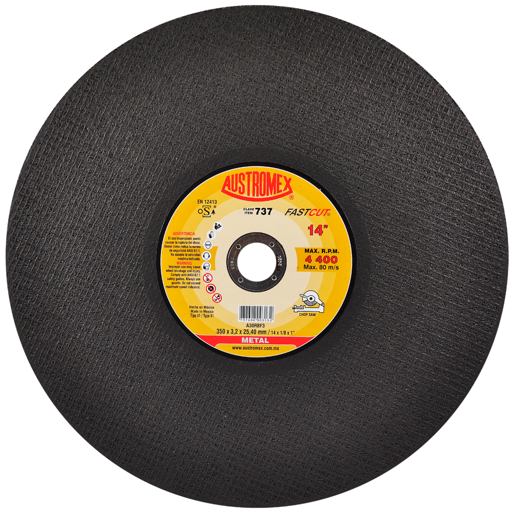 DISCO ESTACIONARIO AUSTROMEX P/CORTE METAL 14" (737)(H)