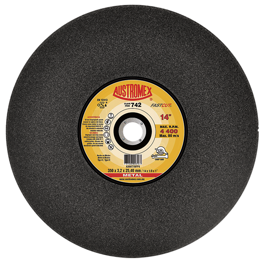 DISCO ESTACIONARIO AUSTROMEX P/CORTE METAL 14" (742)(H)