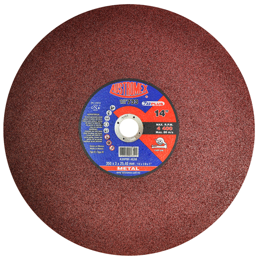DISCO ESTACIONARIO AUSTROMEX P/CORTE METAL 14" (733)(H)