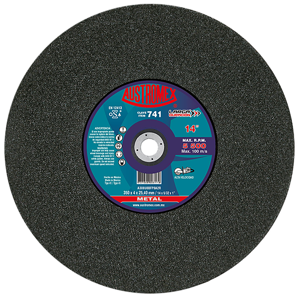 DISCO ESTACIONARIO AUSTROMEX P/CORTE METAL 14" (741)(H)