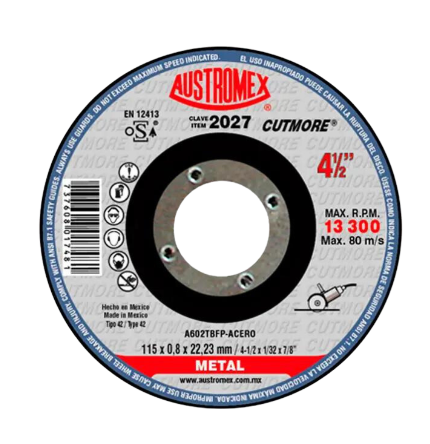 DISCO CAZUELA AUSTROMEX P/CORTE METAL 4-1/2" (2027)(H)