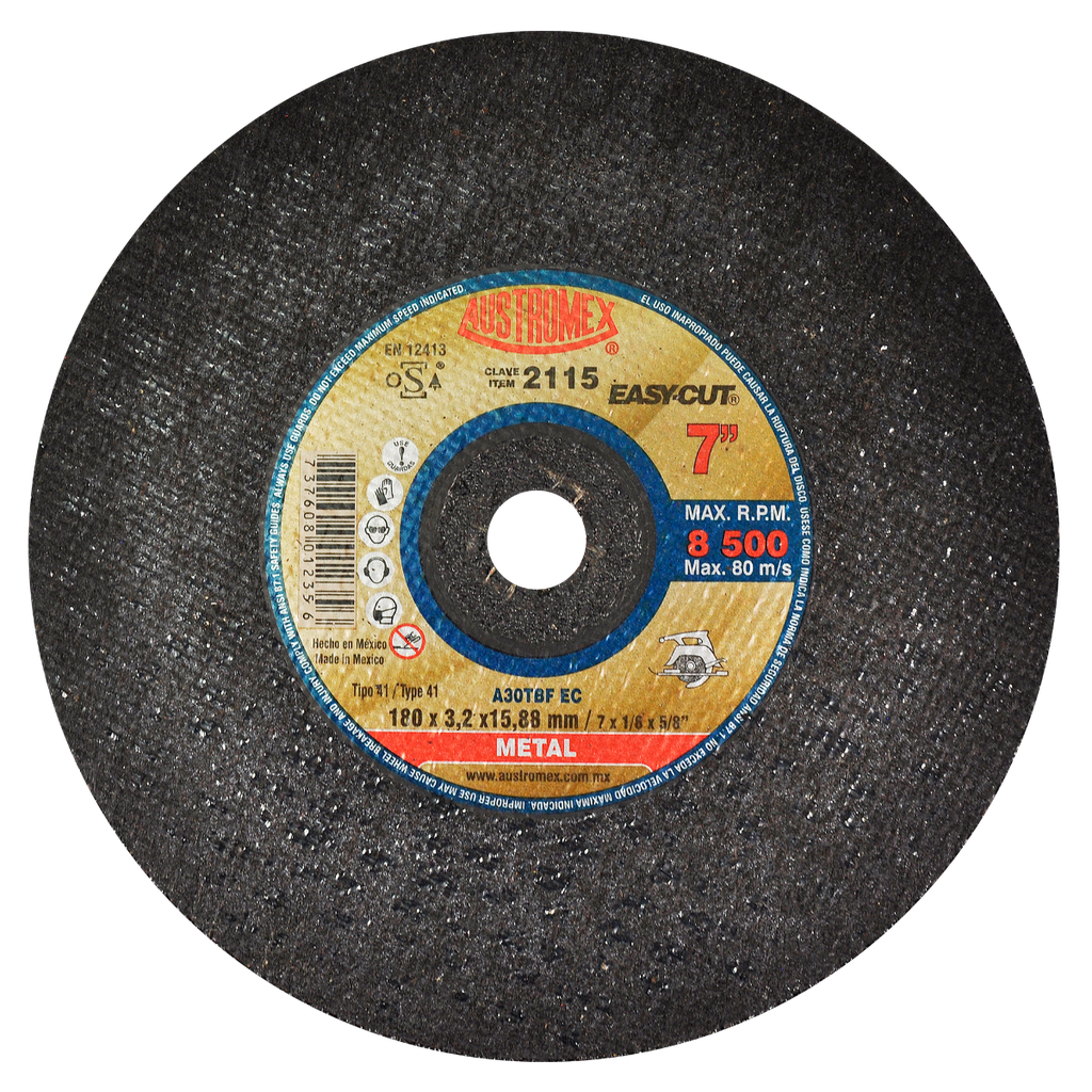 DISCO PLANO AUSTROMEX P/CORTE METAL 7" (2115)(H)