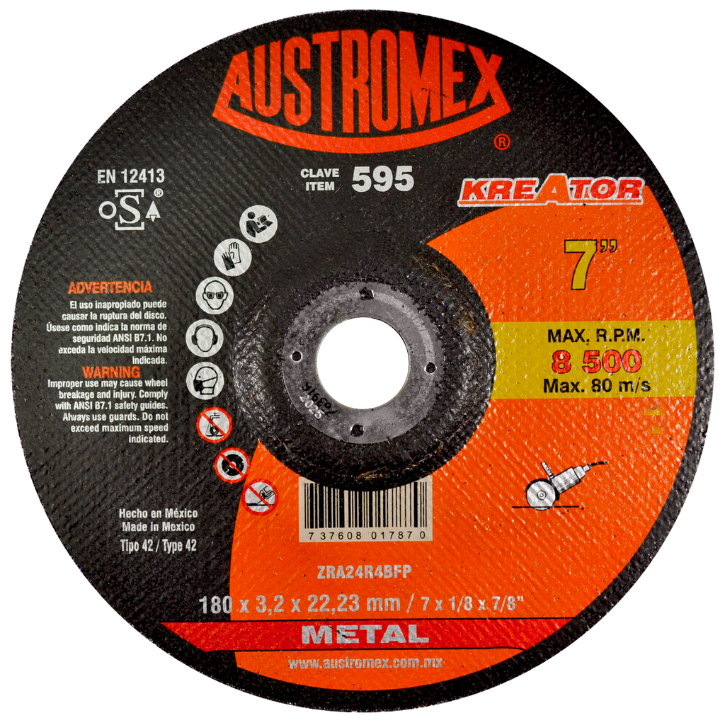 DISCO CAZUELA AUSTROMEX P/CORTE METAL 7" (595)(H)