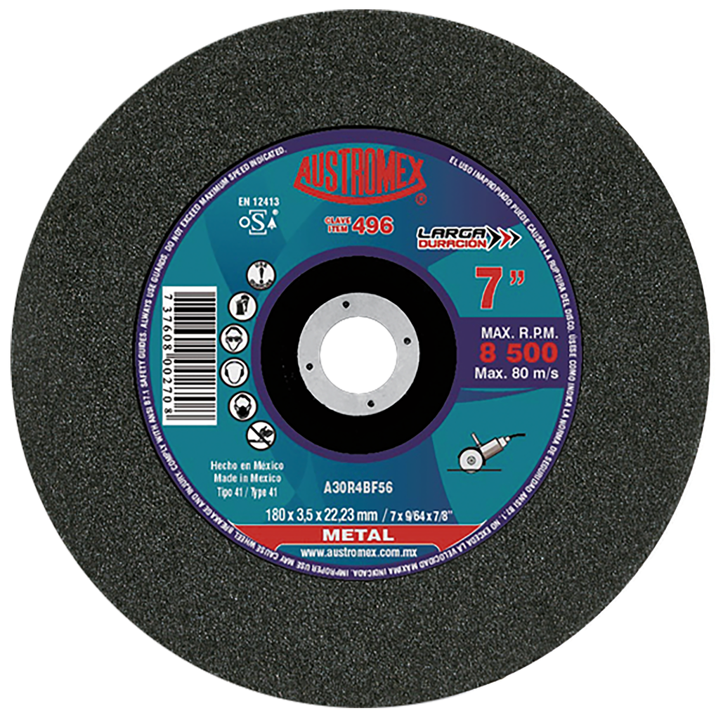 DISCO PLANO AUSTROMEX P/CORTE METAL 7" (496)(H)
