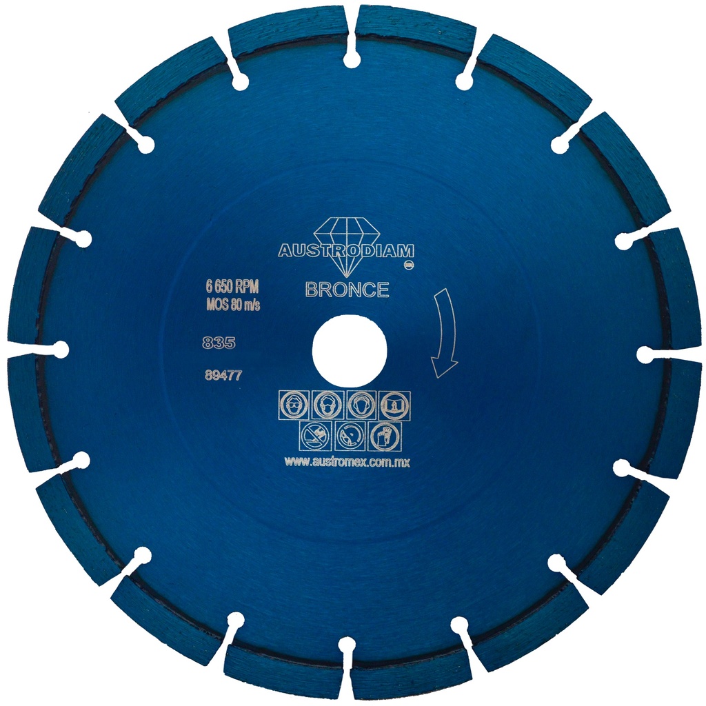 DISCO DIAMANTE AUSTROMEX RIN SEGMENTADO USO GENERAL 9" BRONCE (835)(H)