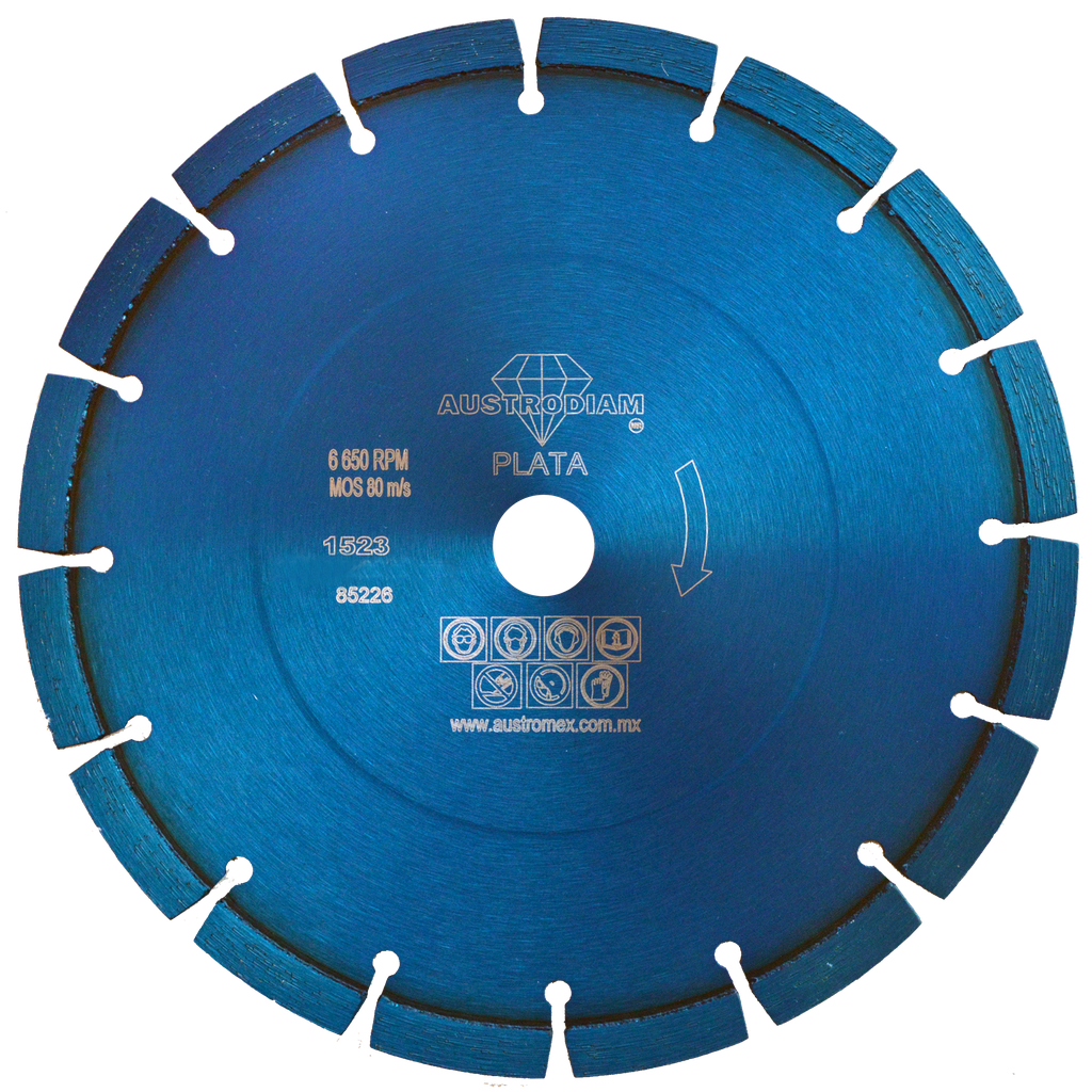 DISCO DIAMANTE AUSTROMEX RIN SEGMENTADO USO GENERAL 9" PLATA (1523)(H)