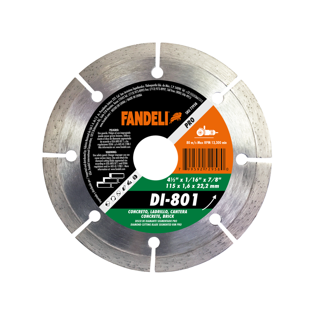 DISCO DIAMANTE FANDELI RIN SEGMENTADO 4-1/2" (72958)(H)