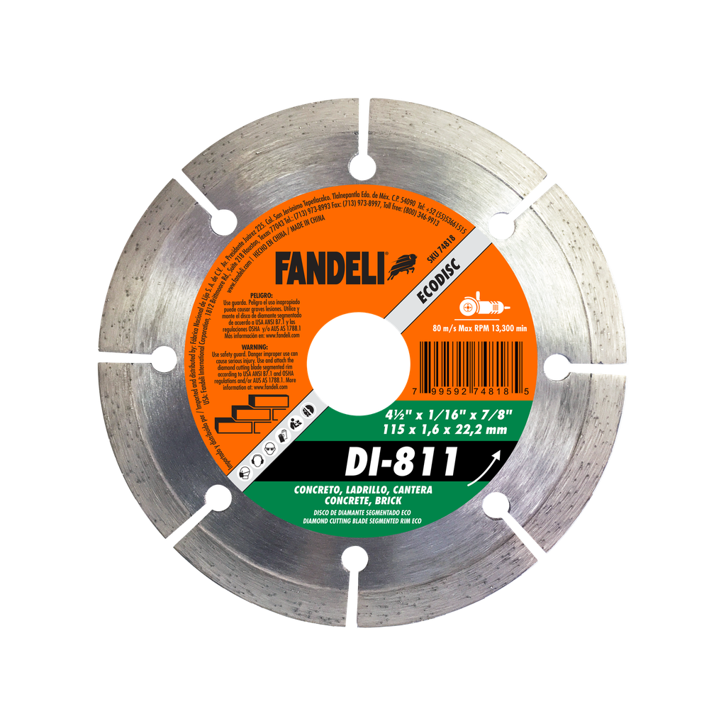 DISCO DIAMANTE FANDELI RIN SEGMENTADO 4-1/2" (74818)(H)