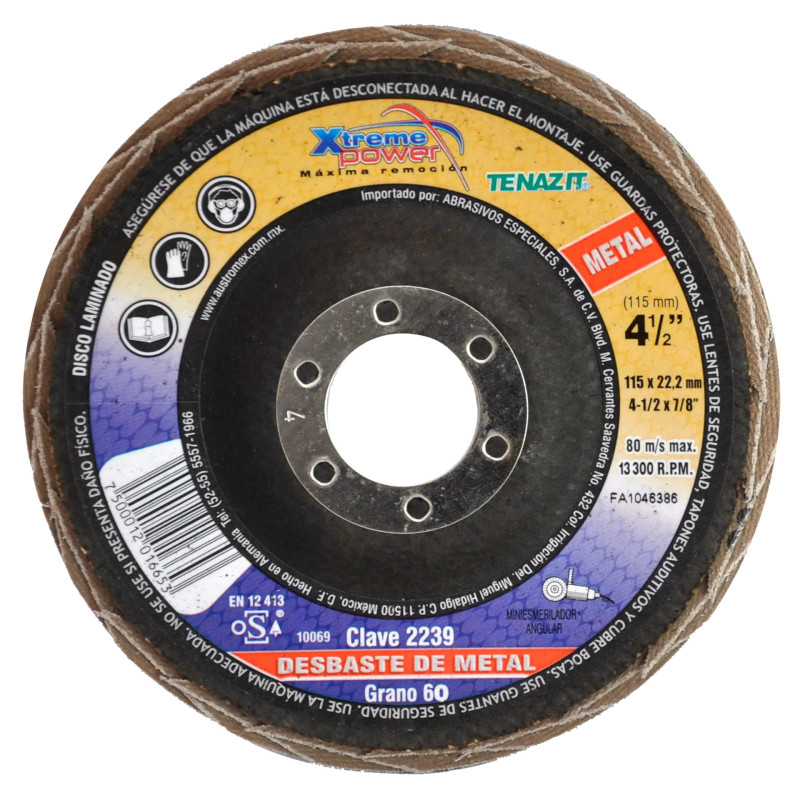 DISCO LAMINADO AUSTROMEX XTREME POWER 4-1/2" GRANO 60 (2239)(H)