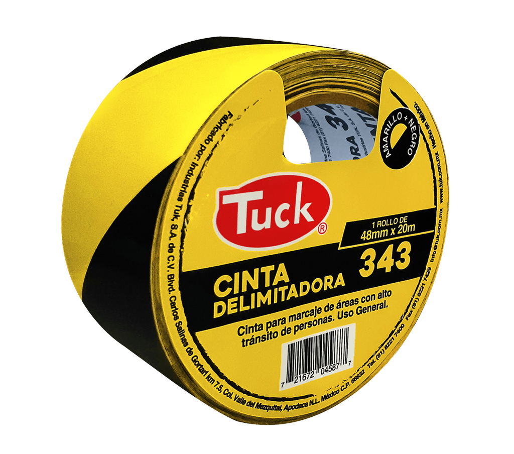 CINTA TUK DELIMITADORA 343 AMARILLO-NEGRO 48MM x 20M (434301)