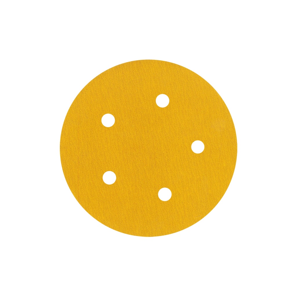 DISCO C/VELCRO 5" FANDELI A080 C/5 PERFORACIONES GRANO 600 AMARILLO (19756)