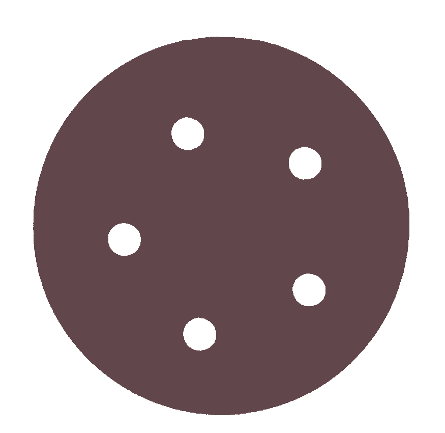 DISCO C/VELCRO FANDELI 5" X088 C/5 PERFORACIONES GRANO 50 ROJO (07833)(H)