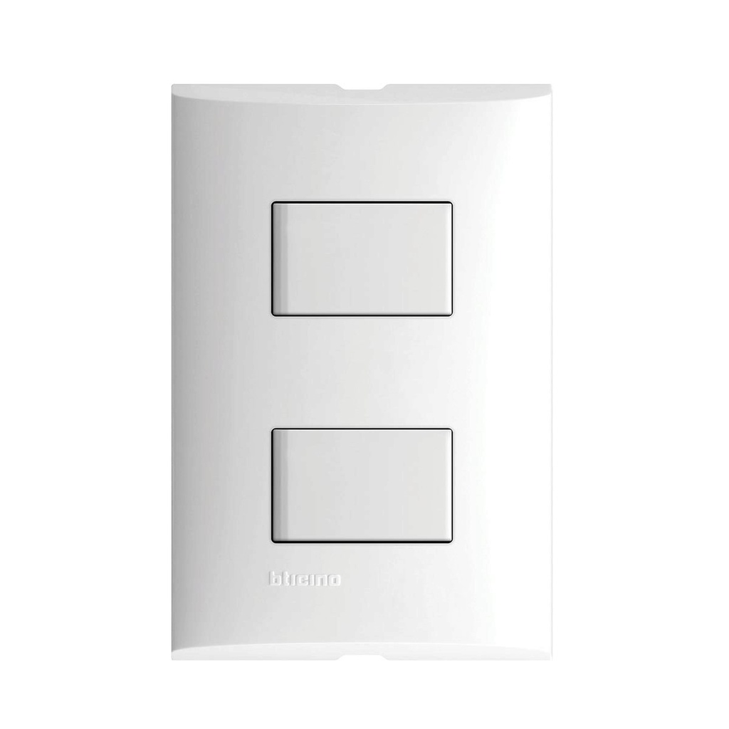 BTICINO PLACA FORZA C/2 INTERRUPTORES SENCILLOS BLANCO (FZA512) (E)