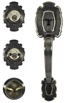 GATILLO YALE RIVIERA LLAVE-LLAVE LATÓN ANTIGUO (MX87561)