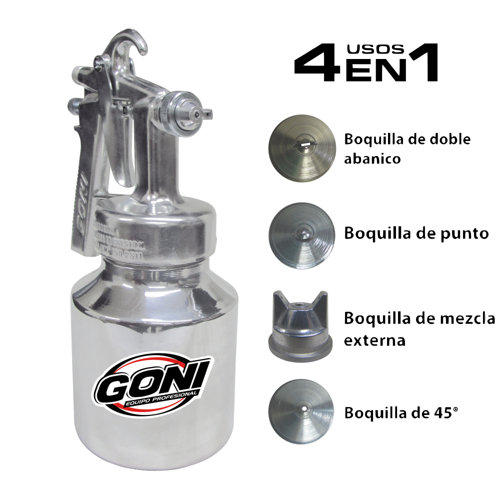 GONI PISTOLA CLÁSICA C/4 BOQUILLAS MOD 26