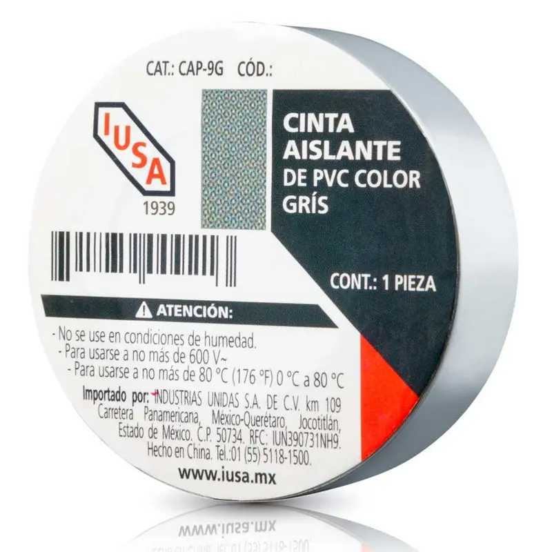 IUSA CINTA AISLANTE GRIS 19MM X 18M (616318)(E)