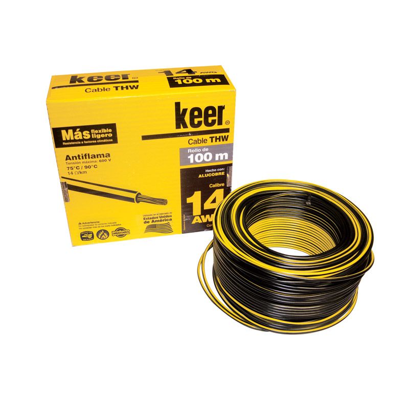 KEER CABLE THW 14 NEGRO 100M (4086)